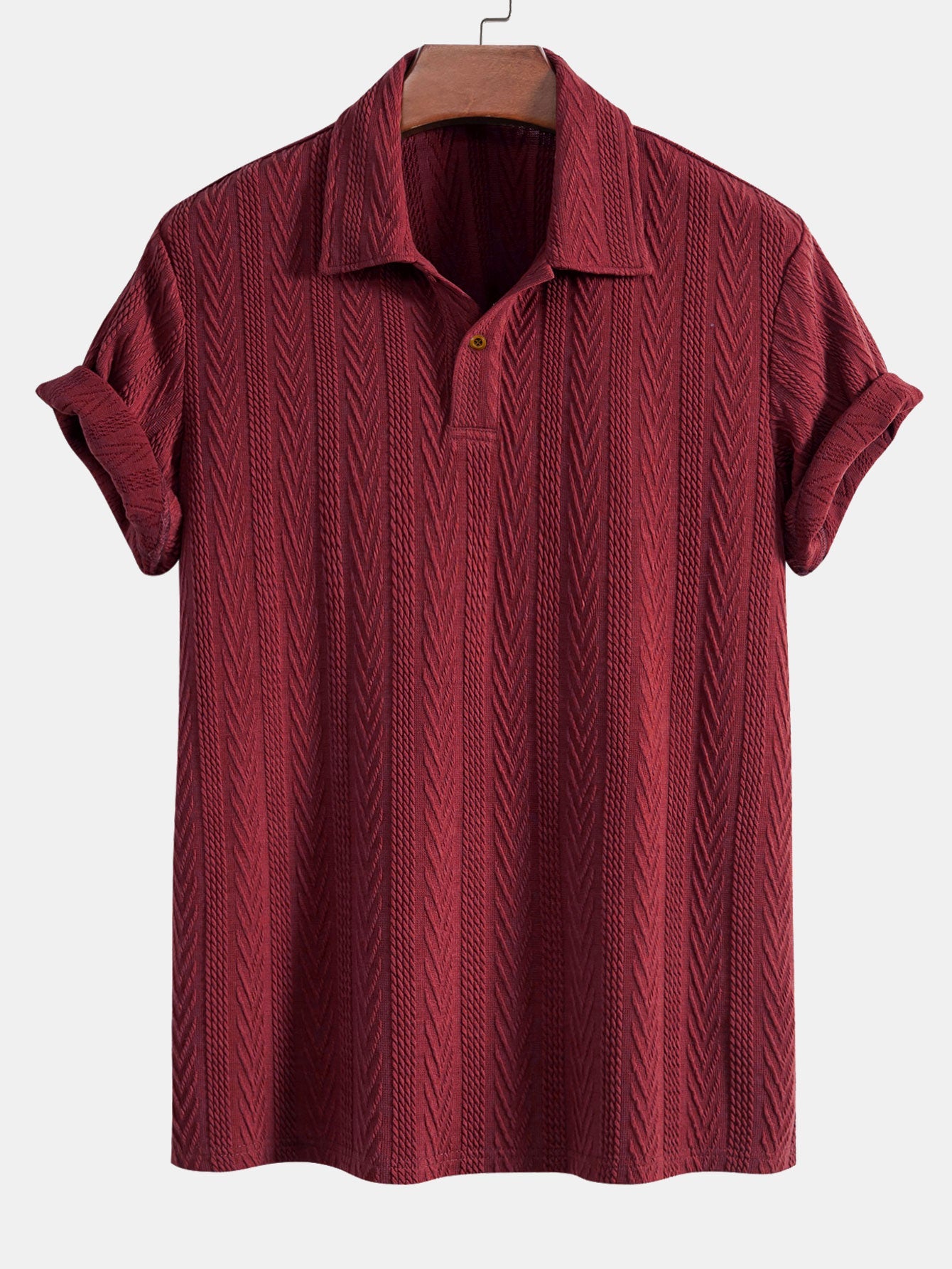 Short Sleeve Jacquard Polo — North Row | Close-Up