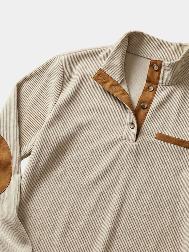 Monaco Casual Henley Pullover — North Row | Back View