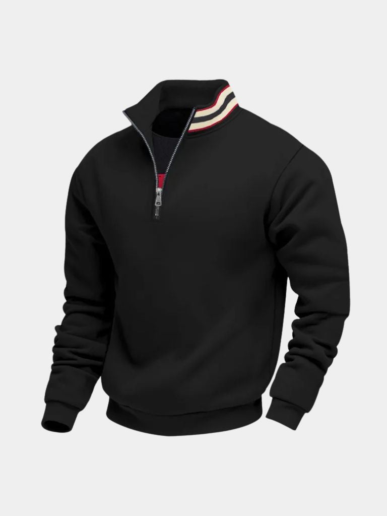Regent Striped High Collar Pullover — North Row | Worn Look