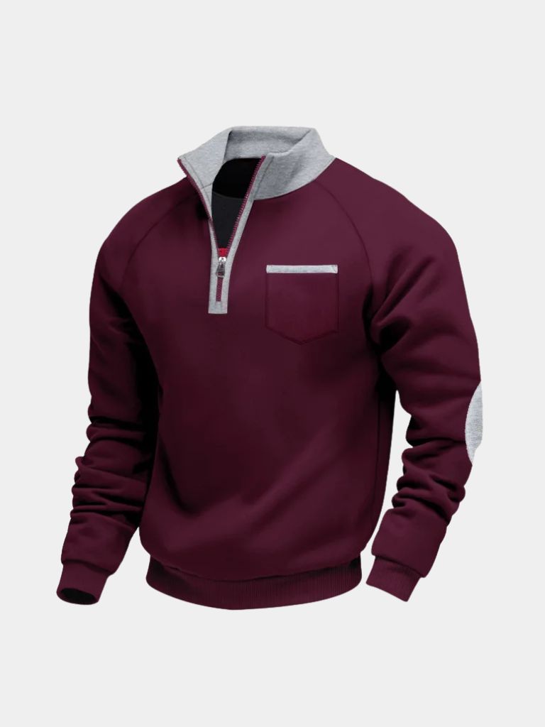 Classic Academy High Collar Pullover — North Row | Collar Detail