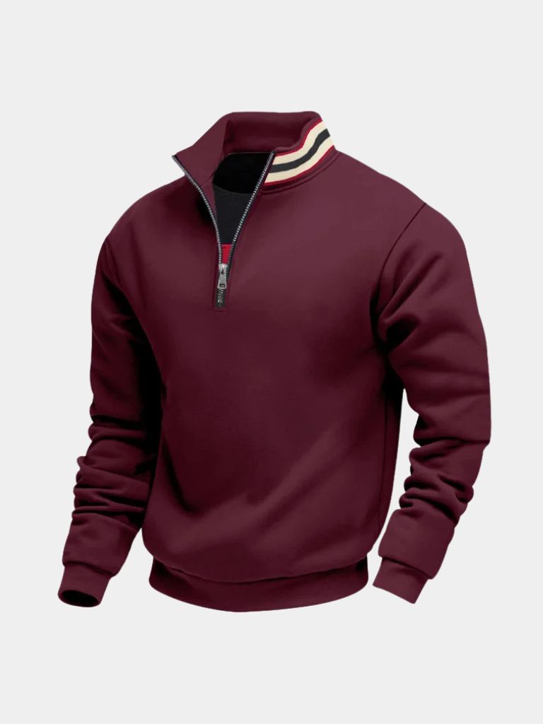 Regent Striped High Collar Pullover — North Row | Flat Lay