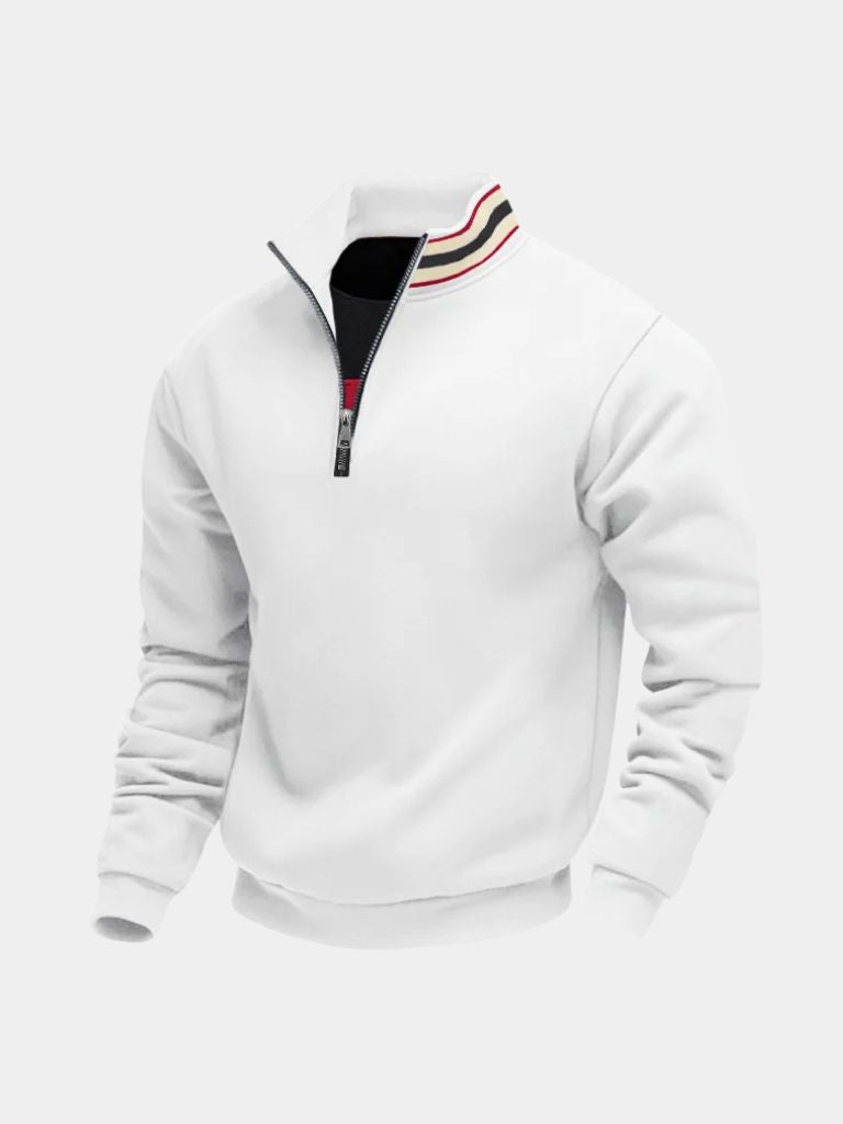 Regent Striped High Collar Pullover — North Row | Texture Detail