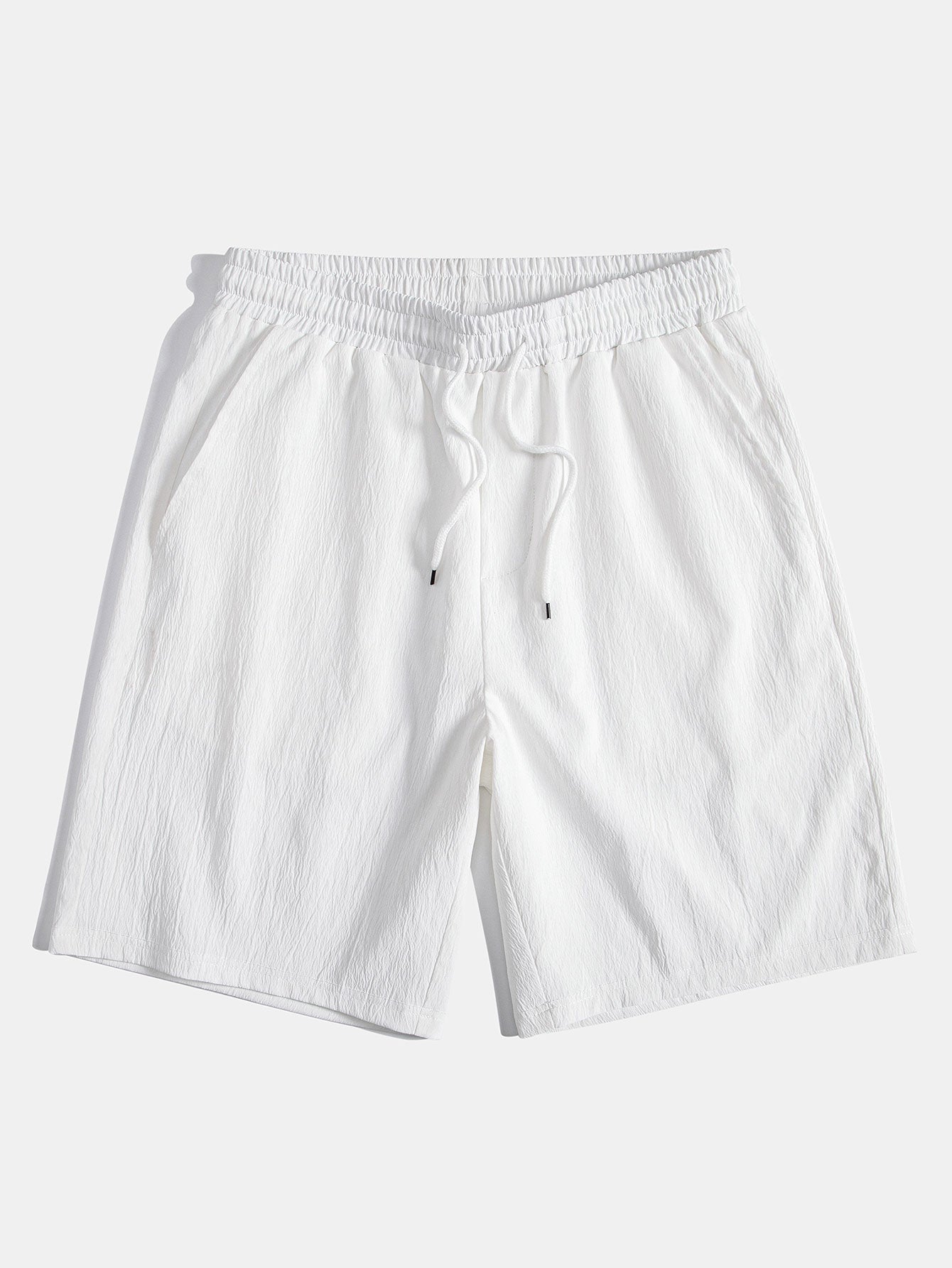 Crinkled Textured Button Up Shirt & Crinkled Textured Drawstring Shorts — North Row | View 14