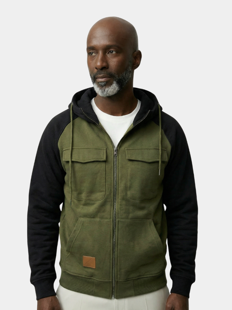 Cargo Trek Zip Hoodie — North Row | Side View