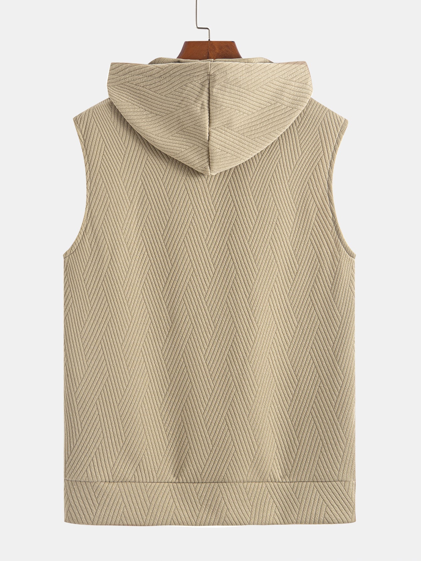 Striped Jacquard Sleeveless Hooded T-Shirt & Shorts — North Row | Close-Up