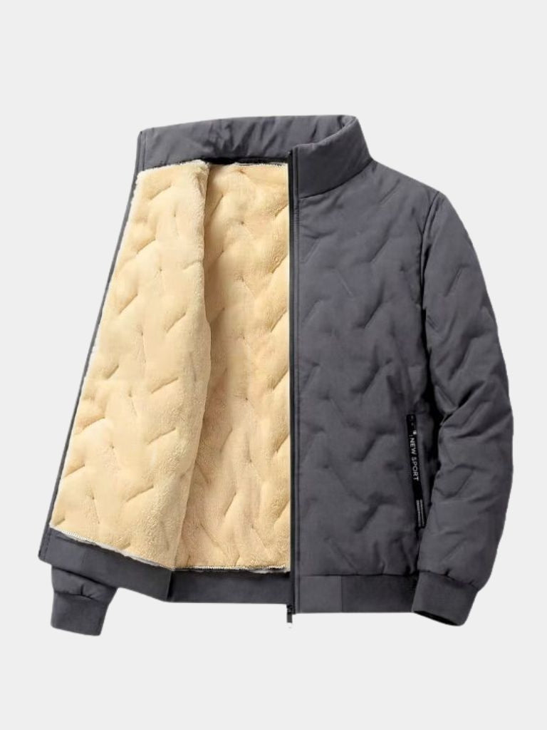 Premium Classic Sherpa Winter Jacket — North Row | Texture Detail