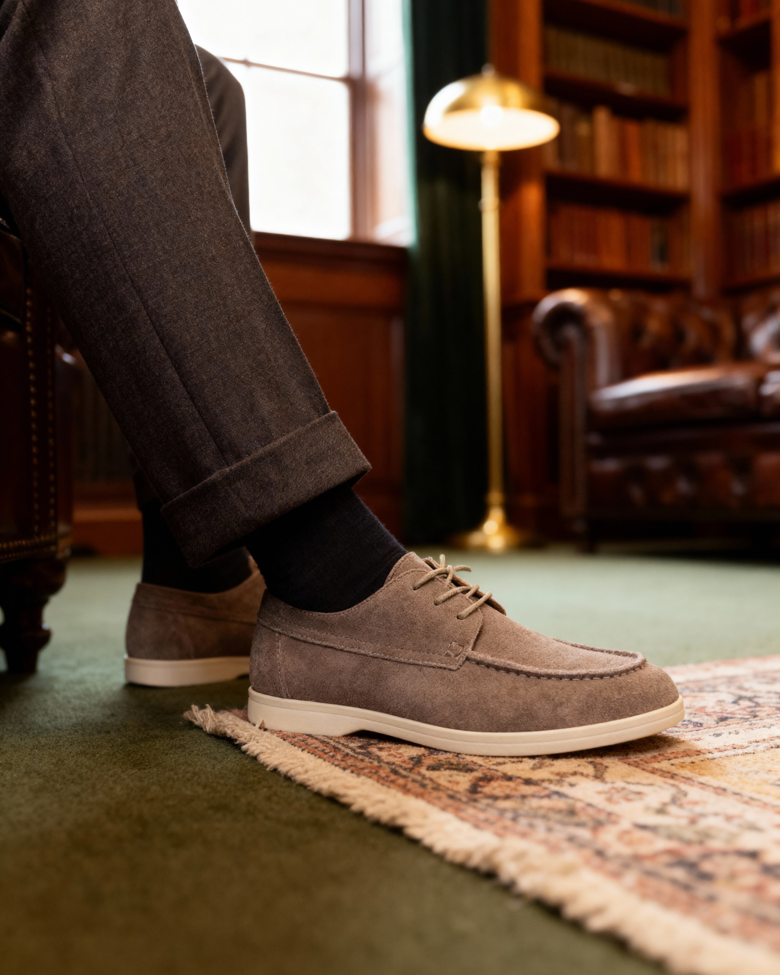 Premium Suede Lace Shoes — North Row | Back View