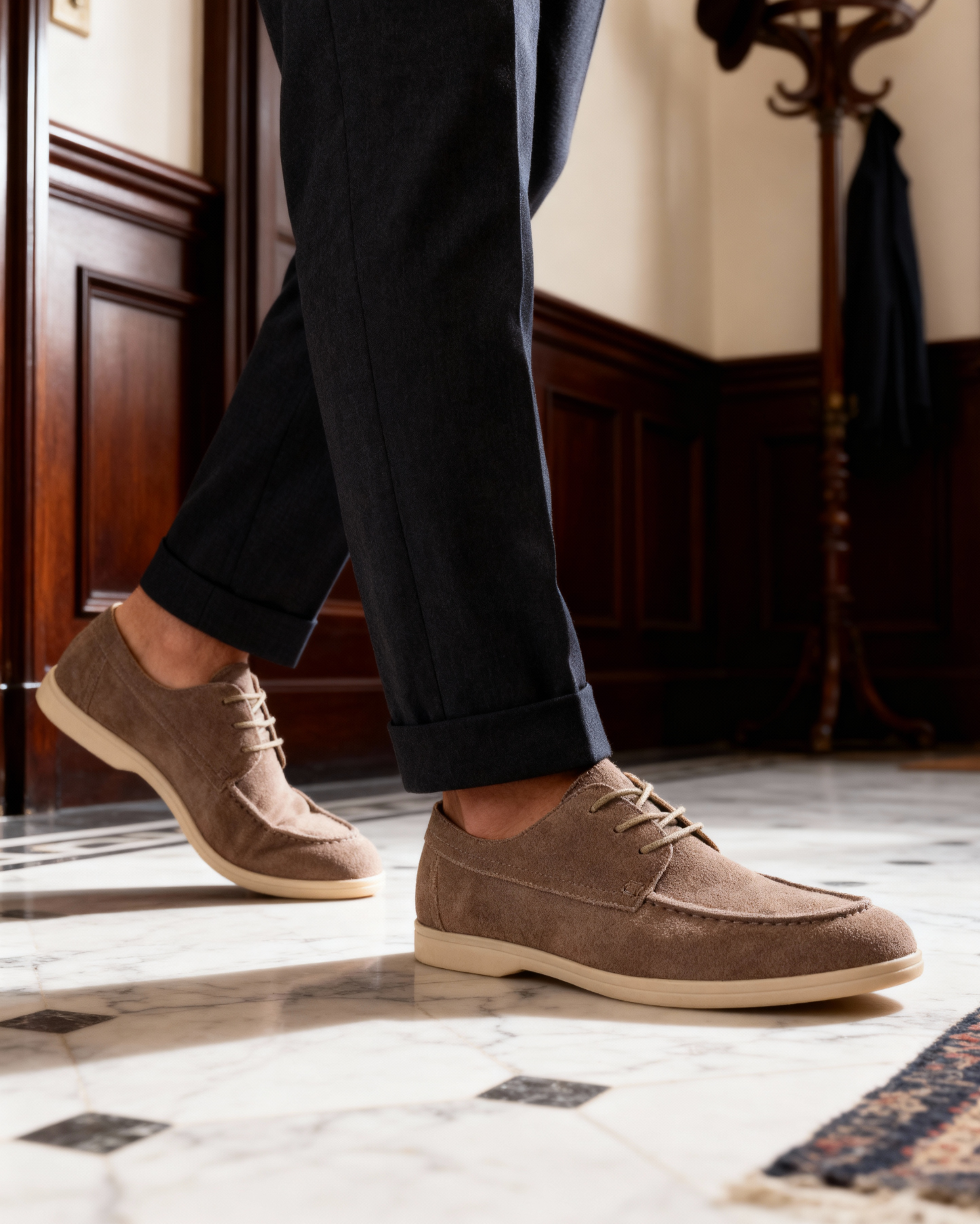 Premium Suede Lace Shoes — North Row | Detail View