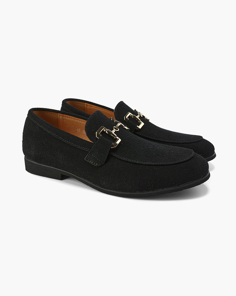 Luxury Suede Loafers — North Row | Front View