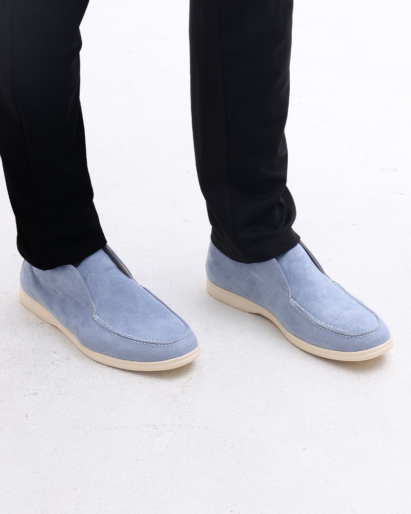 High Suede Loafers — North Row | Collar Detail
