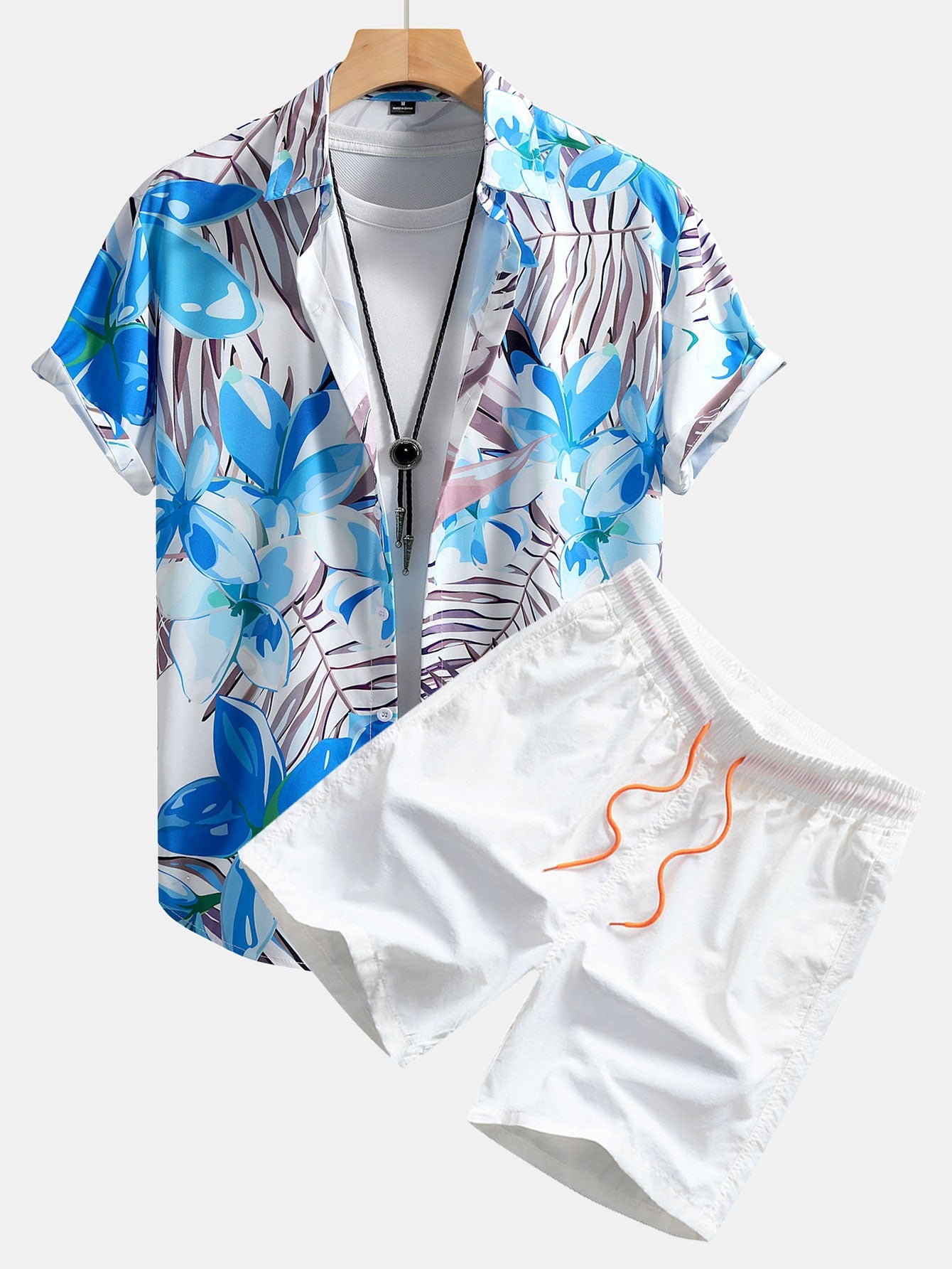 Flower Plants Print Button Up Shirt & Swim Shorts — North Row | Lifestyle