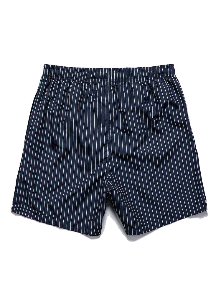 Palm Tree Print Button Up Shirt & Striped Print Swim Shorts — North Row | Lifestyle