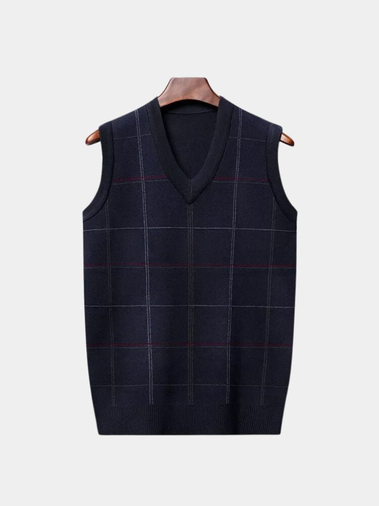 Academic Checkered Knit Vest - North Row
