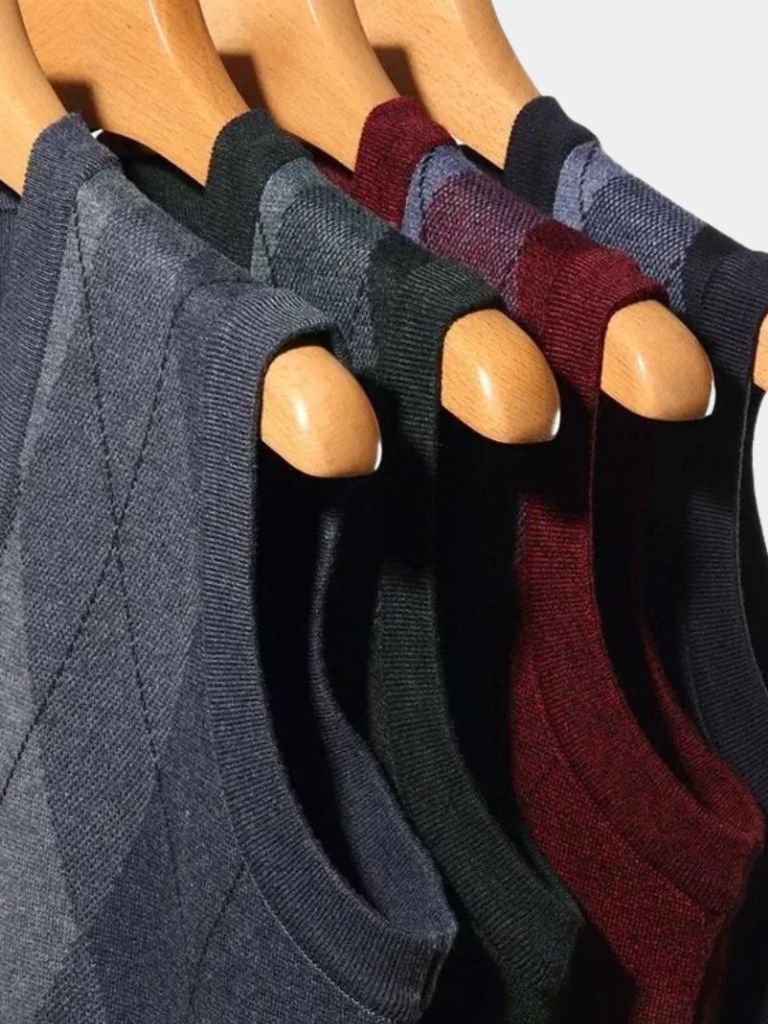 Academic Essential Knit Vest — North Row | Close-Up