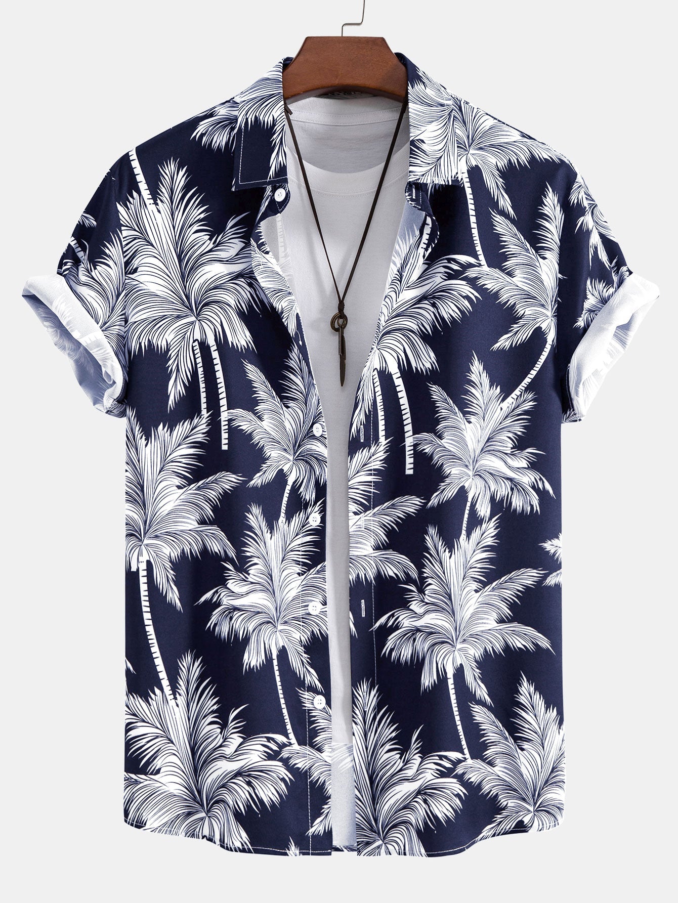 Palm Tree Print Button Up Shirt & Swim Short — North Row | Worn Look