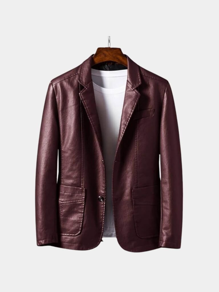 Bold Caramel Leather Jacket — North Row | Flat Lay