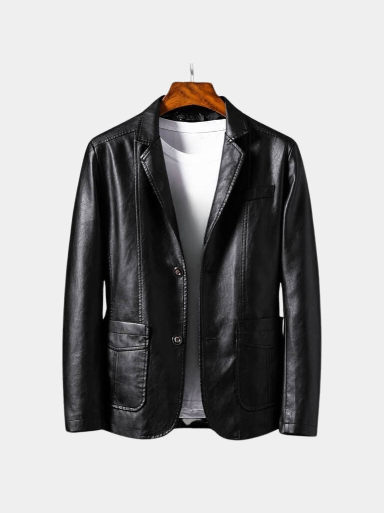 Bold Caramel Leather Jacket — North Row | Texture Detail