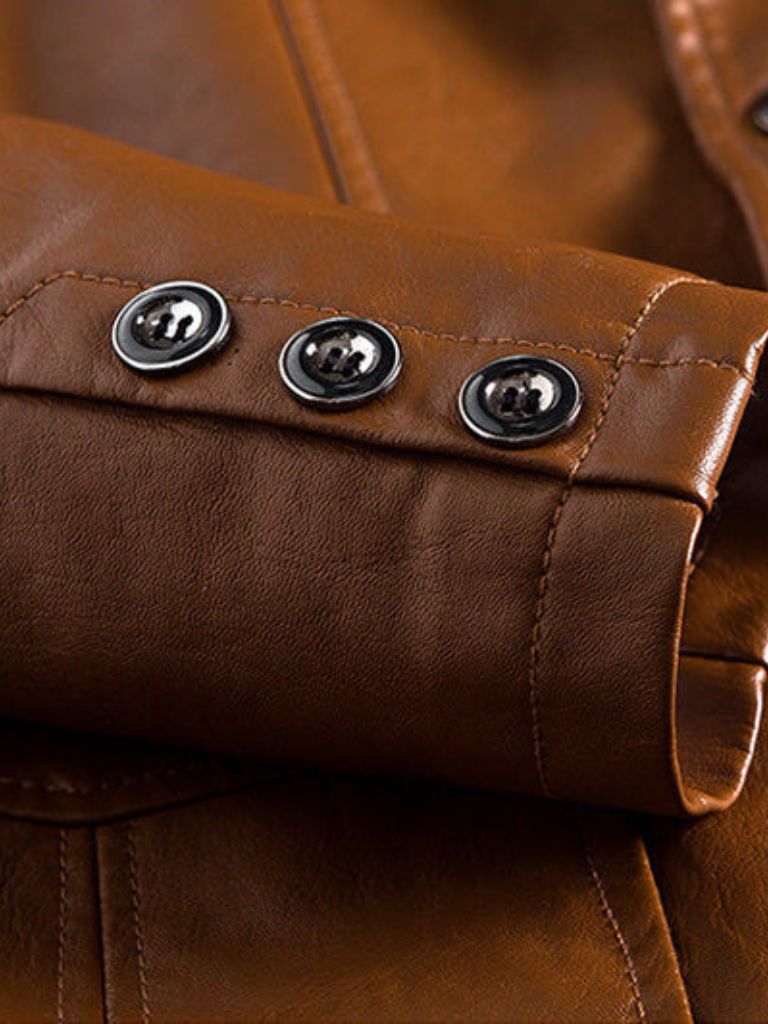 Bold Caramel Leather Jacket — North Row | Worn Look