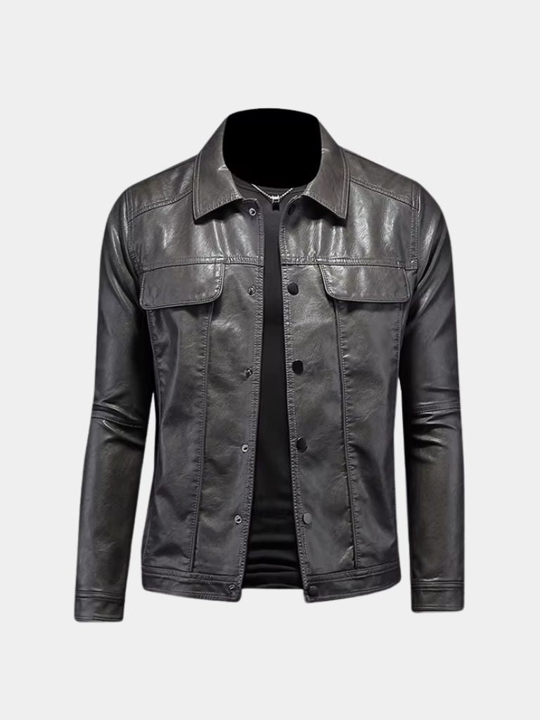 Bronze Rebel Leather Jacket — North Row | Texture Detail