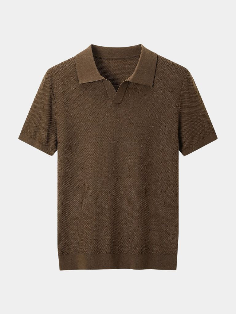 Brownstone Polo Shirt — North Row | Side View
