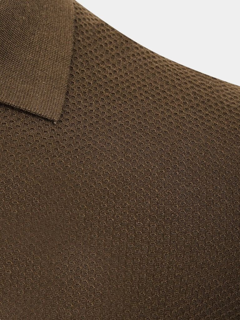 Brownstone Polo Shirt — North Row | Flat Lay