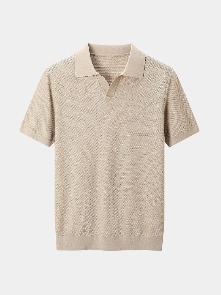 Brownstone Polo Shirt — North Row | Collar Detail