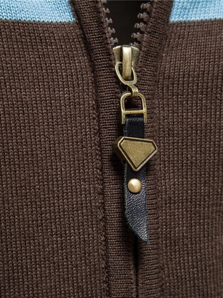 Cardigan Sweater Zipper Standing Collar Knitwear — North Row | Detail View