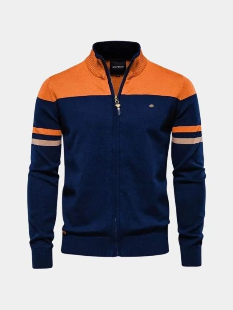 Cardigan Sweater Zipper Standing Collar Knitwear — North Row | Texture Detail