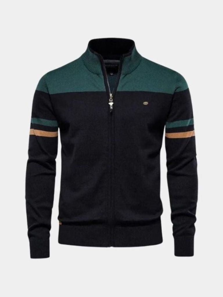 Cardigan Sweater Zipper Standing Collar Knitwear — North Row | Side View