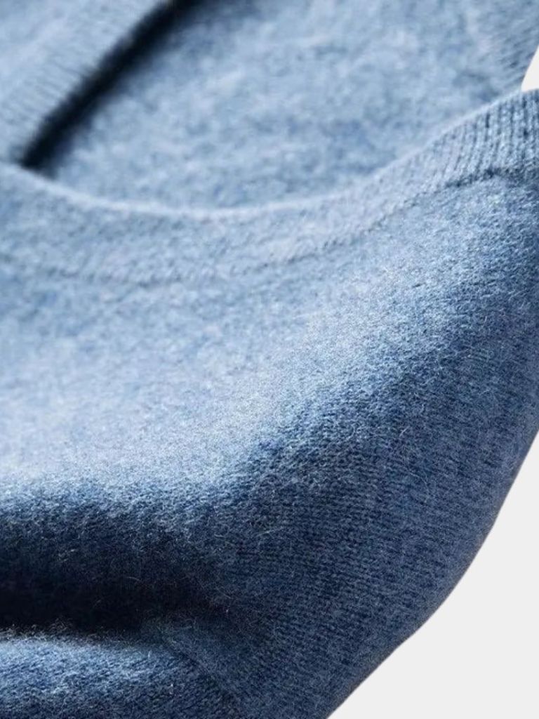 Cashmere V Neck Knitwear Sweater — North Row | Detail View