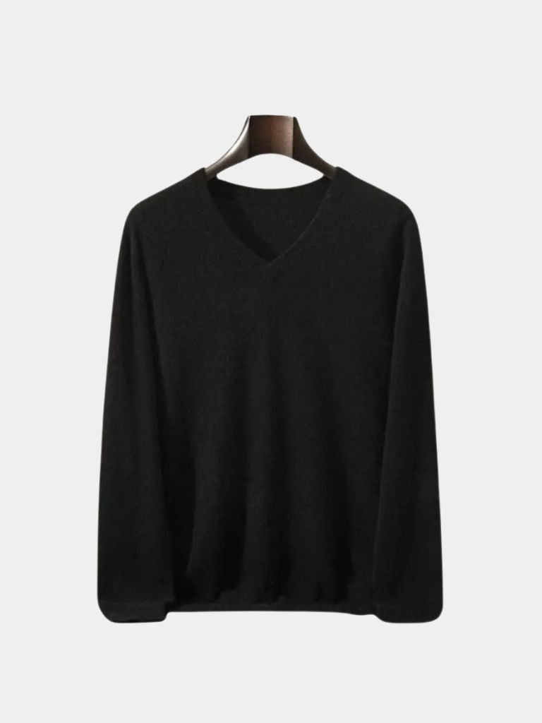 Cashmere V Neck Knitwear Sweater — North Row | Collar Detail