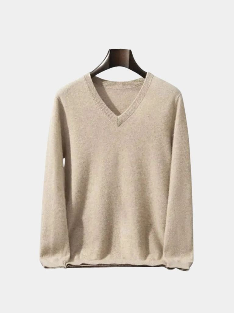 Cashmere V Neck Knitwear Sweater — North Row | Flat Lay