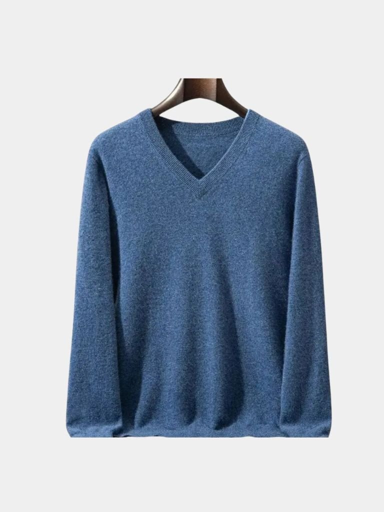 Cashmere V Neck Knitwear Sweater — North Row | Side View