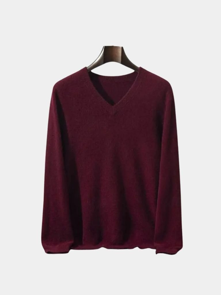 Cashmere V Neck Knitwear Sweater — North Row | Texture Detail