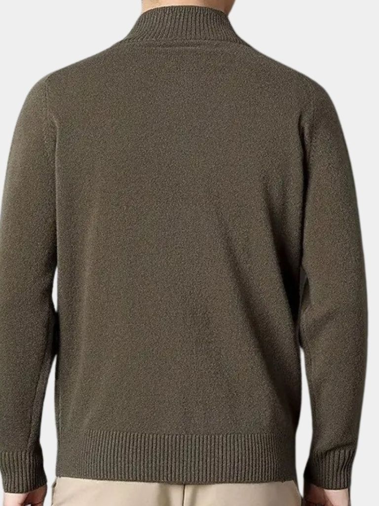Cashmere Zip Sweater Knit Turtleneck — North Row | Close-Up