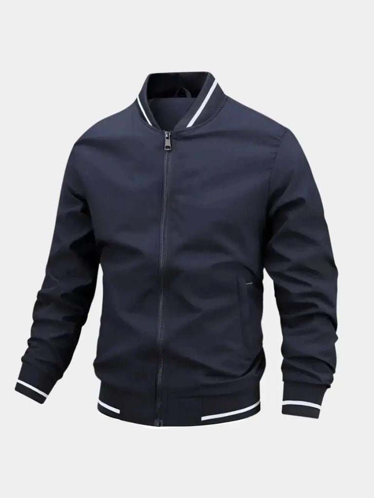 Casual Baseball Bomber Jacket — North Row | Texture Detail