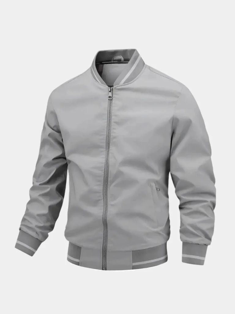 Casual Baseball Bomber Jacket — North Row | Flat Lay