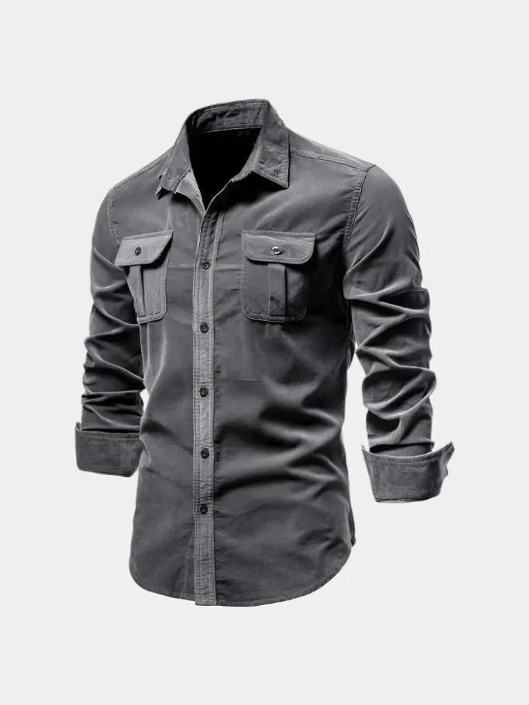 Casual Business Corduroy Shirt — North Row | Texture Detail