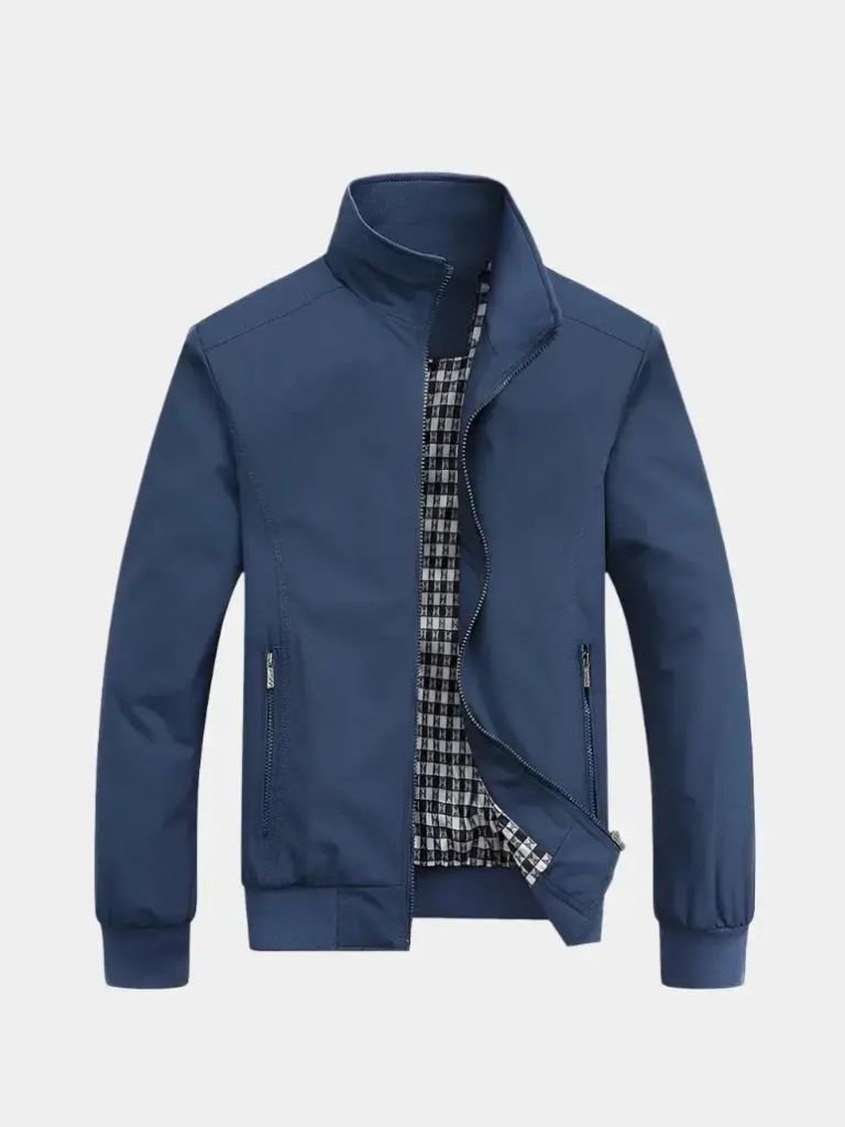 Casual Solid Bomber Jacket — North Row | Front View