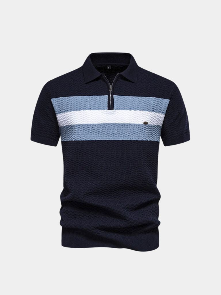 Classic Fit Quarter Zip Business Casual Short Sleeves Polo — North Row | Side View