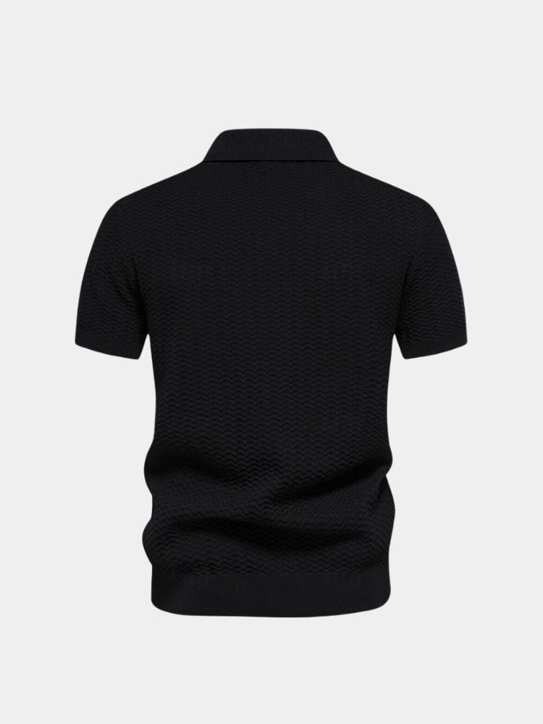 Classic Fit Quarter Zip Business Casual Short Sleeves Polo — North Row | Worn Look