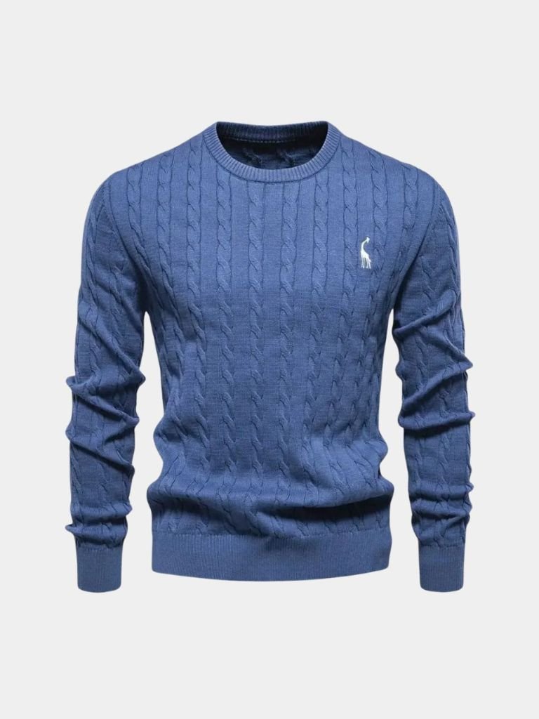 Cotton Crew Neck Pullover Sweater — North Row | Model Wearing