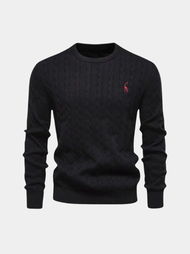 Cotton Crew Neck Pullover Sweater — North Row | Texture Detail
