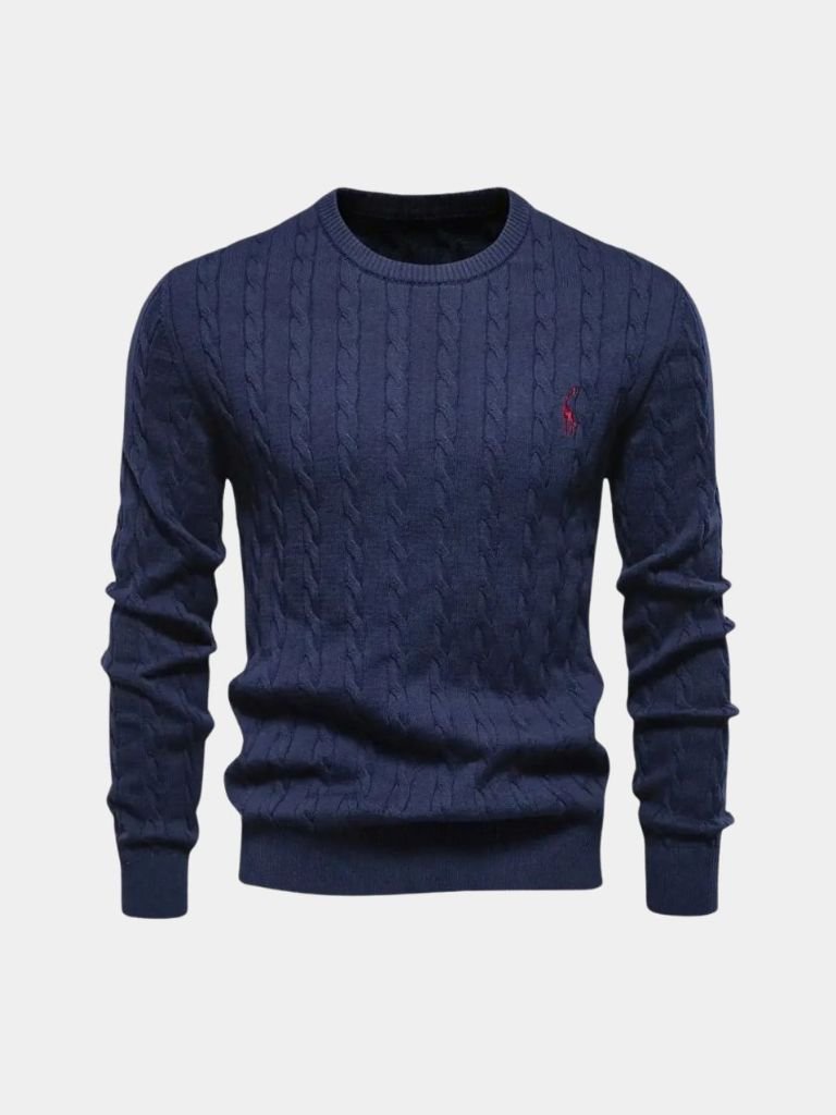 Cotton Crew Neck Pullover Sweater — North Row | Full Length