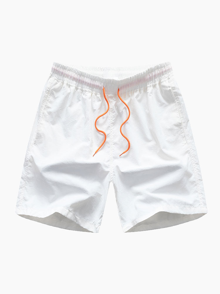 Palm Tree Print Button Up Shirt & Swim Short — North Row | Collar Detail