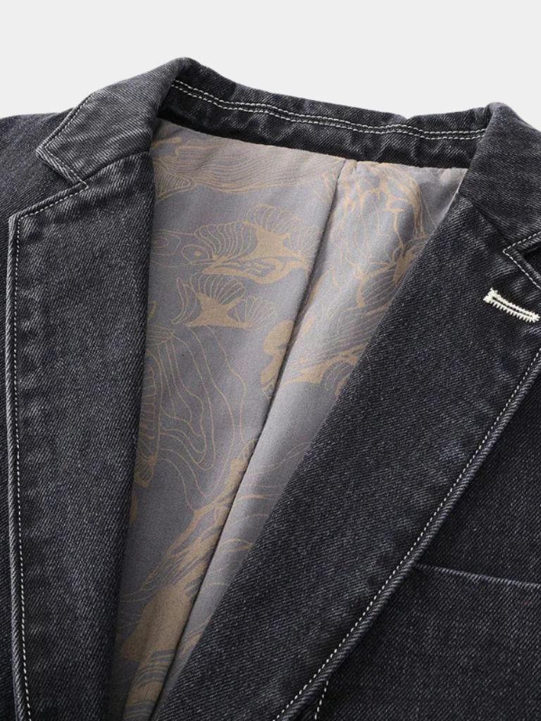 Denim Covenant Blazer Jacket — North Row | Detail View