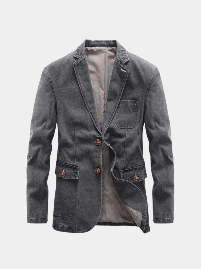 Denim Covenant Blazer Jacket — North Row | Full Length
