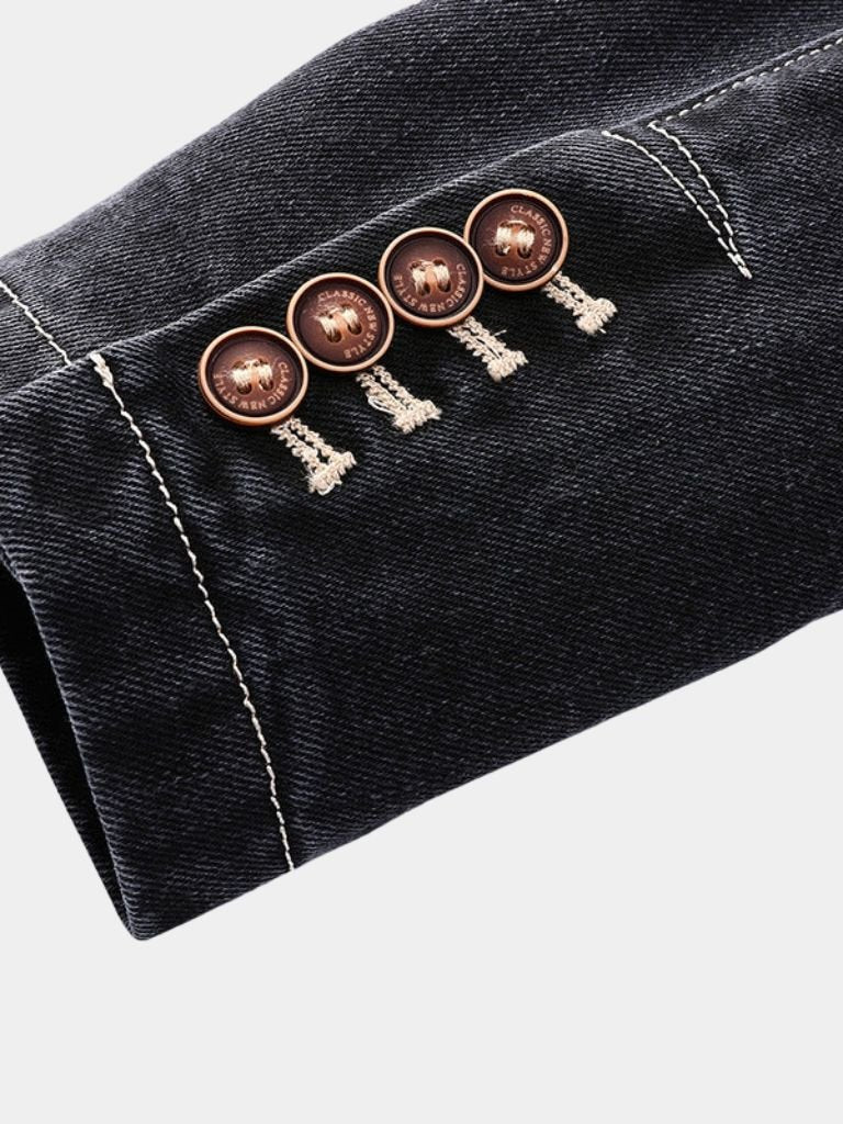 Denim Covenant Blazer Jacket — North Row | Close-Up