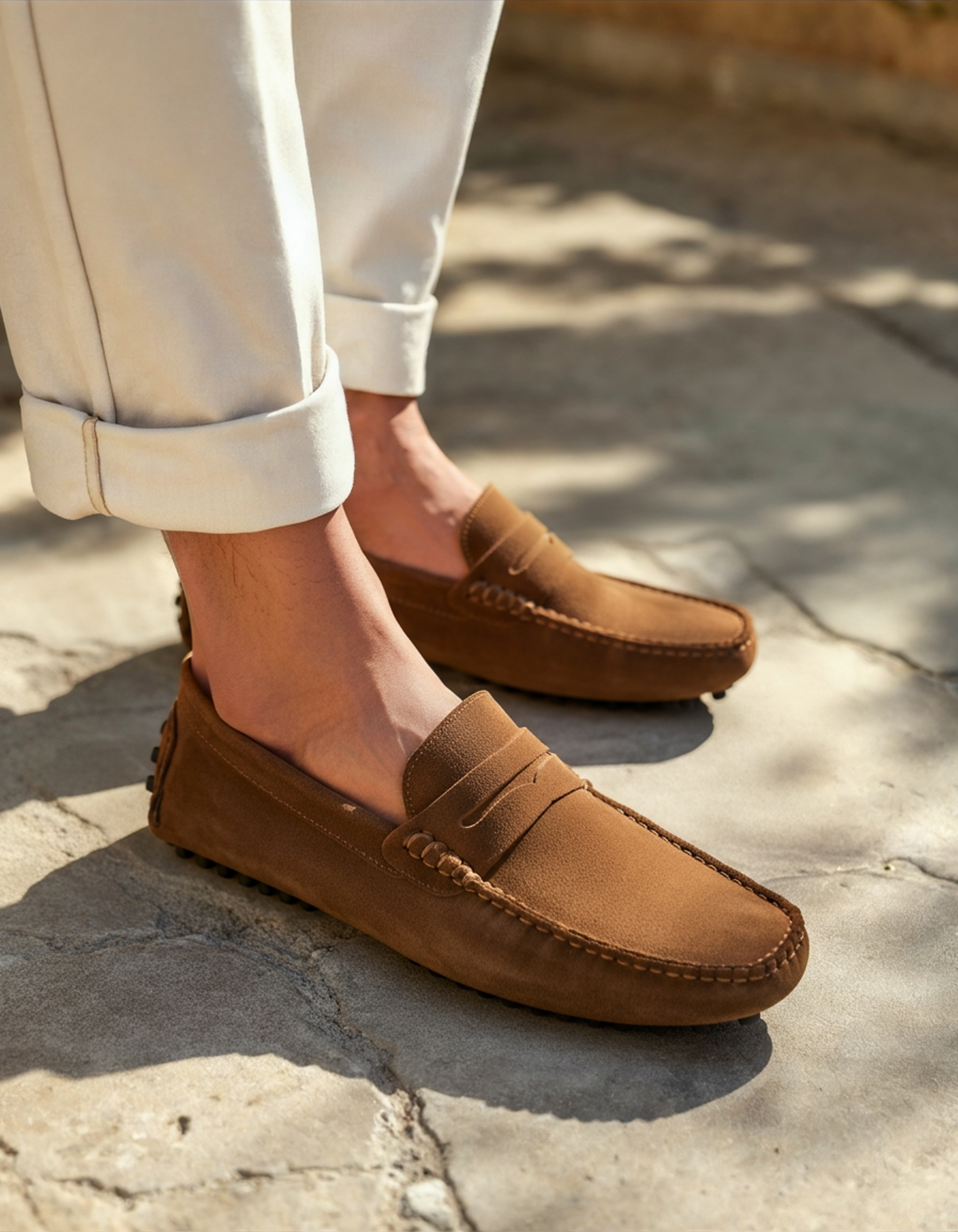 Suede Driver Loafers — North Row | Detail View
