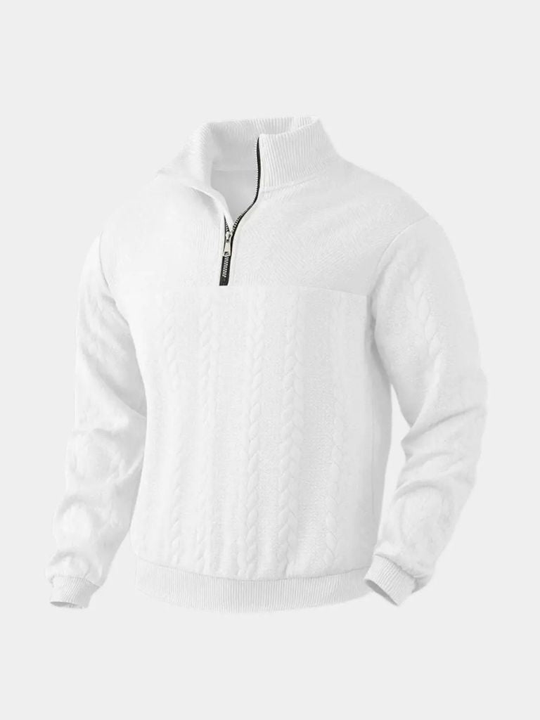 Essential Henley High Collar Quarter Zip Pullover — North Row | View 13